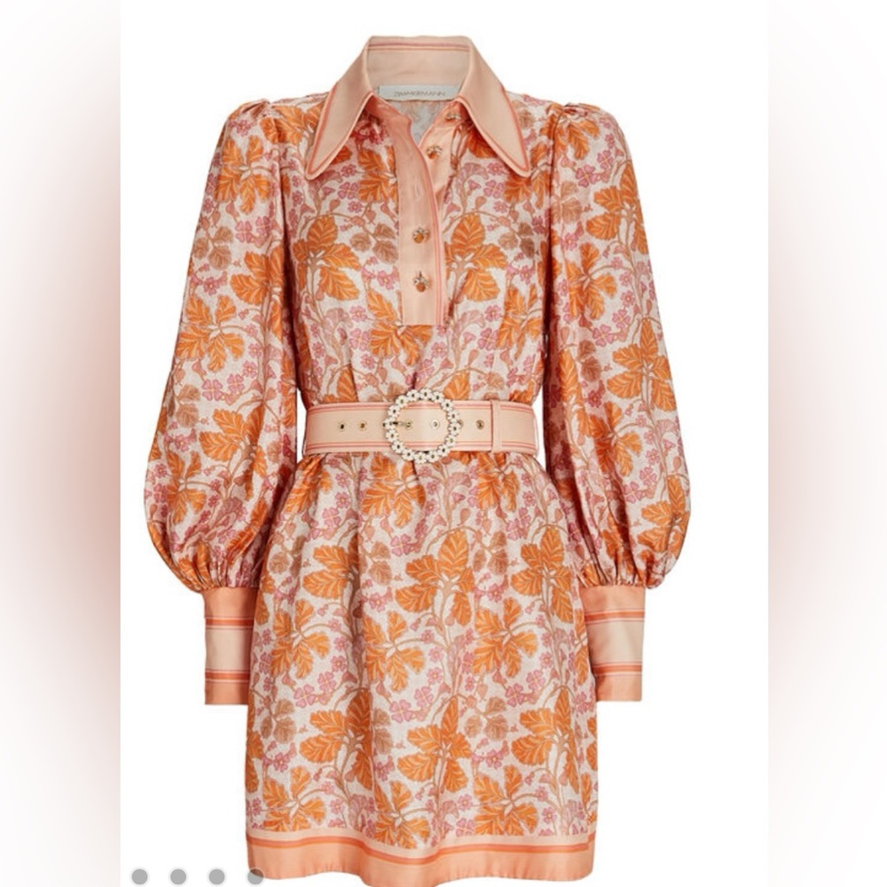 Zimmermann Kaleidoscope Belted Floral Mini Dress US size 2-4
